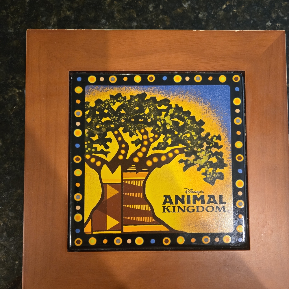 Disney Animal Kingdom Framed Wood And Tile 9×9